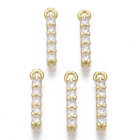 Brass Micro Pave Cubic Zirconia Charms X-KK-T060-05-I-G-NF-1