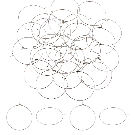 200pcs 316 Surgical Stainless Steel Hoop Earring Findings STAS-HS0001-26B-1