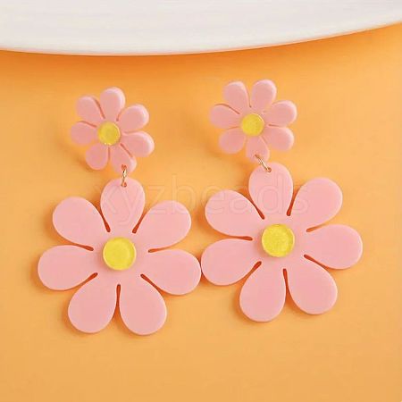 Acrylic Dangle Stud Earrings FS-WGE0E39-03-1
