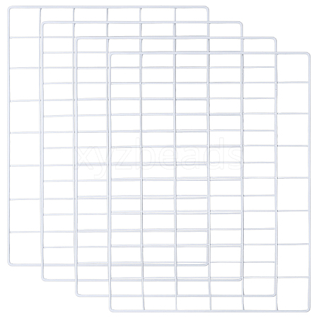 4 Bags Spray Printed Iron Mesh Wall Mounted Hanging Display Stands ODIS-WR0001-18B-1