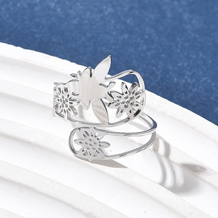 304 Stainless Steel Adjustable Cuff Rings RJEW-Z090-01P-1