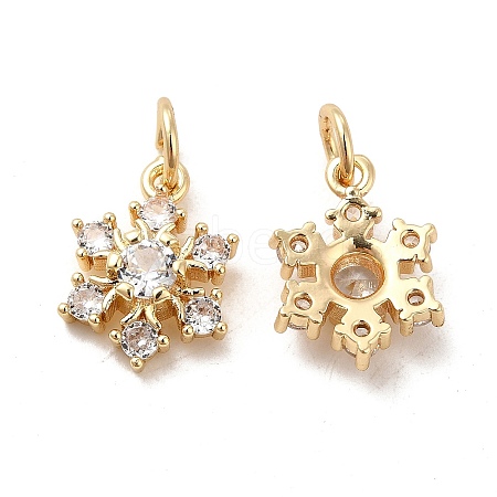 Rack Plating Brass Micro Pave Cubic Zirconia Pendants KK-E081-16G-1