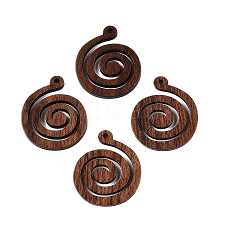 Natural Walnut Wood Pendants WOOD-T032-02-1