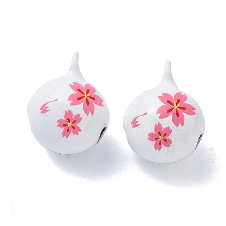 Baking Paint Brass Bell Pendants KKB-S002-019C-1