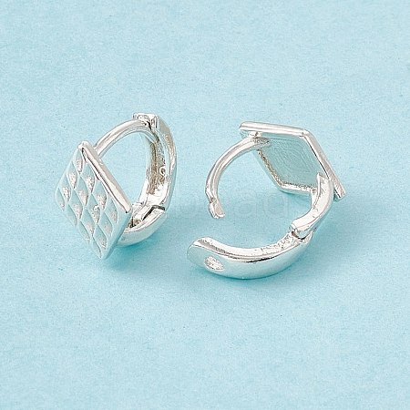 Brass Rhombus Thick Hoop Earrings for Women KK-A172-36S-1