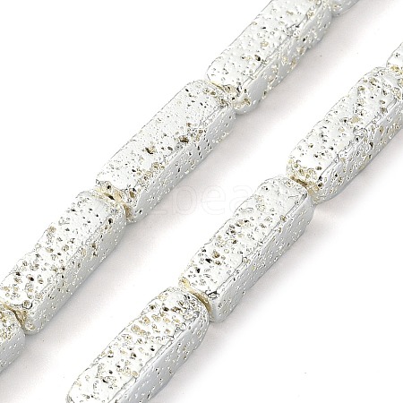 Electroplated Natural Lava Rock Beads Strands G-I360-K03-04-1