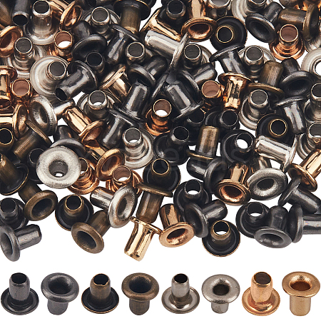 Gorgecraft 400Pcs 4 Colors Brass Grommet Eyelet Findings FIND-GF0006-42A-1