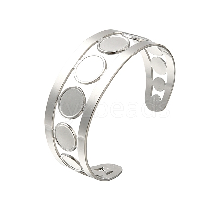 304 Stainless Steel Cuff Ring for Women RJEW-U025-05P-1