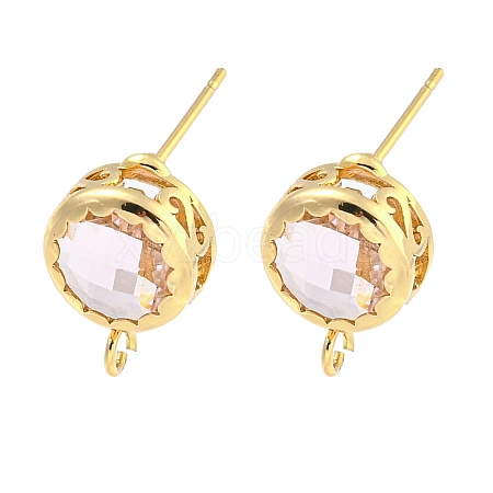 Bass Glass Stud Earring Findings KK-S387-01G-05-1