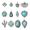 24Pcs 12 Styles Synthetic Turquoise Pendants FIND-TA0001-79-2