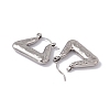 304 Stainless Steel Trapezoid Hoop Earrings for Women EJEW-E199-15P-2