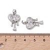 Valentine's Day Brass Micro Pave Clear Cubic Zirconia Pendants KK-K360-25P-3