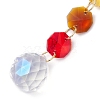 Glass Octagon Beads Hanging Suncatchers HJEW-JM02308-4