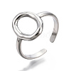 Non-Tarnish 304 Stainless Steel Hollow Oval Cuff Rings RJEW-N038-120P-1