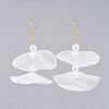 Organza Fabric Dangle Earrings EJEW-JE03842-2