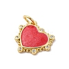 Brass Pave Cubic Zirconia with Enamel Charms KK-Q098-20G-C-2