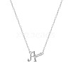 304 Stainless Steel Crystal Rhinestone Initial Pendant Necklaces FS-WGCEFCC-01-1