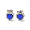 3 Pairs 3 Colors 304 Stainless Steel Heart Stud Earrings for Women EJEW-K279-07P-02-3