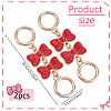 ANATTASOUL 2Pcs Alloy Enamel Bowknot Link Purse Strap Extenders FIND-AN0001-19-2