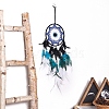 Evil Eye Cotton Woven Net/Web with Feather Hanging Decorations PW-WGF8508-01-3