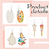 ANATTASOUL 2 Pair 2 Style Book & Brush & Palette Single Face Printed Wood Dangle Earrings EJEW-AN0002-74-3