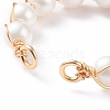 Shell Pearl Braided Open Cuff Ring RJEW-TA00031-4