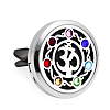 Chakra Flat Round Alloy Rhinestone Car Air Vent Clips AUTO-PW0001-05F-1