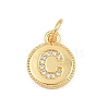 Brass Micro Pave Clear Cubic Zirconia Charms CU-CBA56CE-12G-C-1