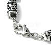 304 Stainless Steel Textured Column Link Chain Bracelets for Women Men BJEW-C063-11AS-3