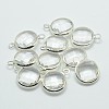 Silver Color Plated Brass Glass Pendants GLAA-J018A-S-2