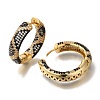 Rack Plating Brass Micro Pave Cubic Zirconia Hoop Earrings EJEW-H016-21G-2