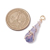 Electroplated Natural Quartz Crystal Copper Wire Wrapped Pendants PALLOY-JF02676-01-3