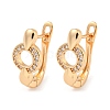 Brass Micro Pave Clear Cubic Zirconia Hoop Earrings EJEW-A107-01C-KCG-1