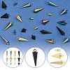 24Pcs 12 Styles 304 Stainless Steel Pendants STAS-FS0002-24-2