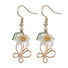 Brass Wire Wrap Butterfly Dangle Earrings EJEW-JE05679-1