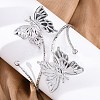 Butterfly Alloy Arm Cuff Bangles for Girl Women AJEW-A063-01H-P-1