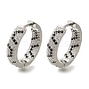 Rack Plating Brass Micro Pave Cubic Zirconia Hoop Earrings EJEW-H016-18P-1