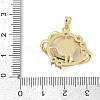 Brass Micro Pave Clear Cubic Zirconia with Glass Pendants KK-G524-01G-04-3