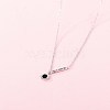 Be Loved Bar & Flat Round 925 Sterling Silver Pendant Necklace for Valentine's Day Gift NJEW-BB44470-B-2