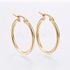 304 Stainless Steel Hoop Earrings X-EJEW-F105-10G-1