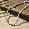 Natural Green Aventurine Chip Beaded Necklaces for Men Women NJEW-G159-01G-1