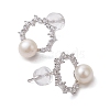 Natural Pearl Ear Studs EJEW-P286-31P-2