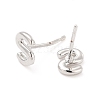 Brass Hollow Out Initial Letter Stud Earrings for Women EJEW-A044-01P-S-2