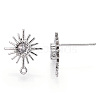 Brass Micro Clear Cubic Zirconia Stud Earring Findings KK-R132-064P-2