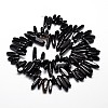 Natural Black Agate Chip Beads Strands G-E271-07-2