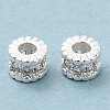 Rack Plating Brass Micro Pave Cubic Zirconia Beads KK-A186-03A-S-1