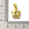 Flower Rack Plating Brass Micro Pave Cubic Zirconia Pendant KK-H485-01G-03-3