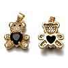 Brass Micro Pave Cubic Zirconia Pendants ZIRC-B002-01G-D-2