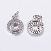 Brass Micro Pave Cubic Zirconia Pendants ZIRC-G120-D-P-RS-2