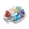 Gemstone Copper Wire Wrapped Chips Pendants PALLOY-JF01408-02-3